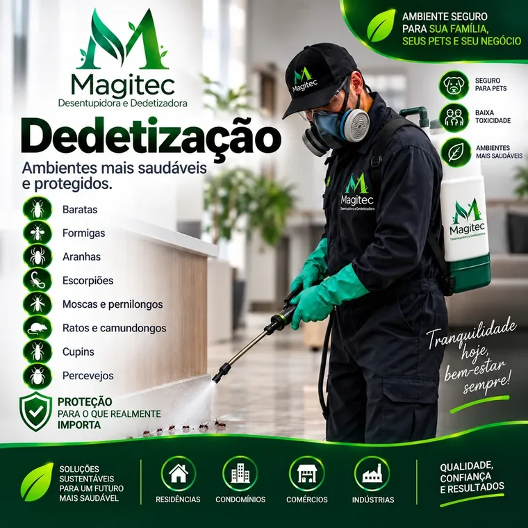 Dedetização — Magitec Desentupidora e Dedetizadora