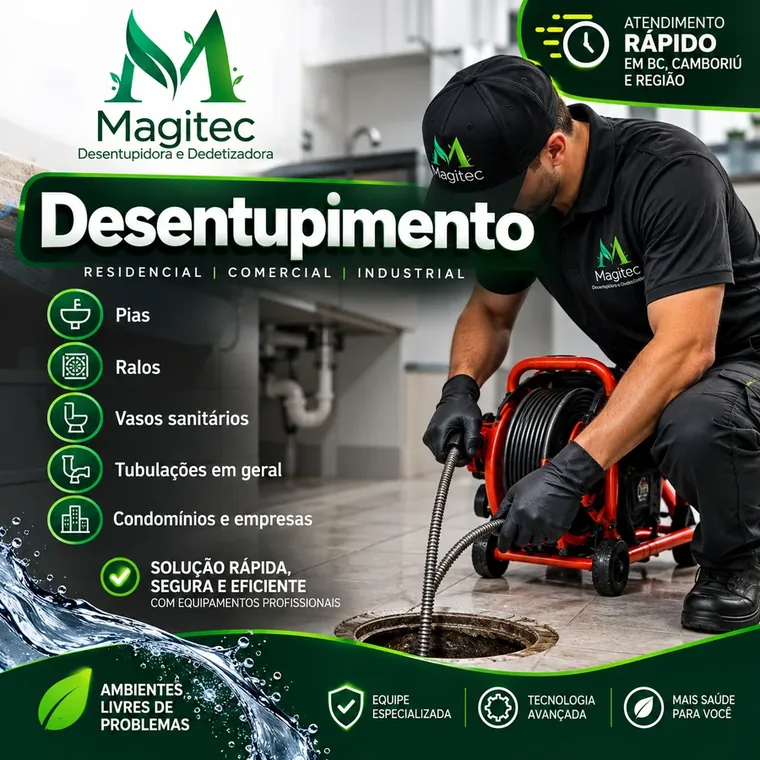 Desentupimento — Magitec Desentupidora e Dedetizadora