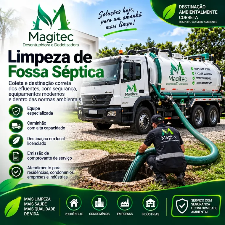 Limpa fossa — Magitec Desentupidora e Dedetizadora